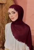 SHASMEEN Beads Long Shawl in Burgundy